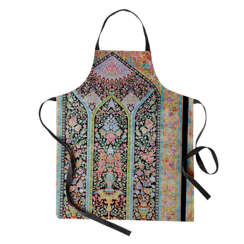 پیش بند آشپزخانه مدوپد طرح فرش قم محرابی گلدانی مدل C-Ghom0100