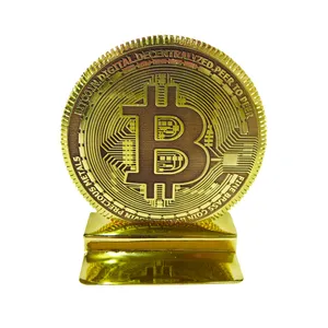 دکوری برنجی مدل سکه طرح بیت کوین کد BFC50