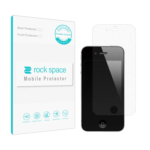 محافظ صفحه نمایش مات راک اسپیس مدل 180M-01G مناسب برای گوشی موبایل اپل iphone 4 / 4s