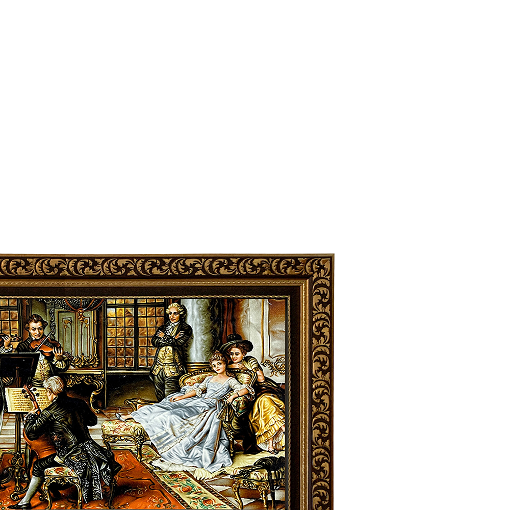 تابلو فرش ماشینی طرح دستبافت مدل ویولون زن کد 8137