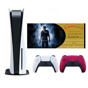 مجموعه کنسول بازی سونی مدل PlayStation 5 ظرفیت 825 گیگابایت به همراه دسته اضافی و کارت طلایی اشتراک نصب بازی