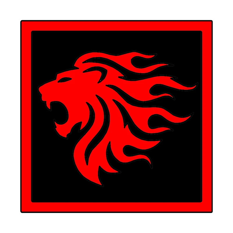 آرم درب موتور مدل ANGRY LION-RED مناسب برای پژو 206