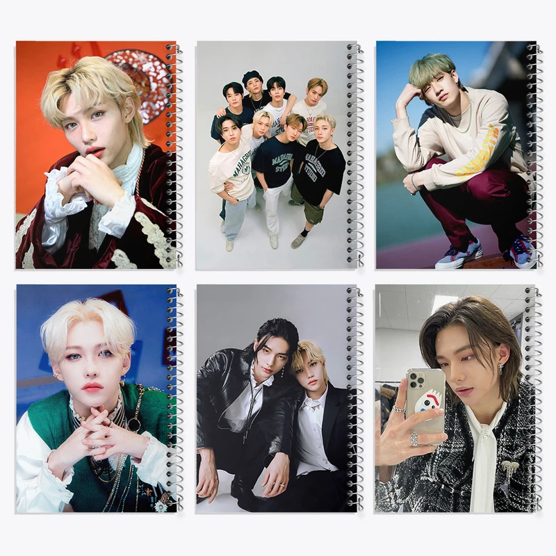 دفتر مشق 100 برگ خندالو طرح استری کیدز (Stray Kids) کد 783 مجموعه 6 عددی