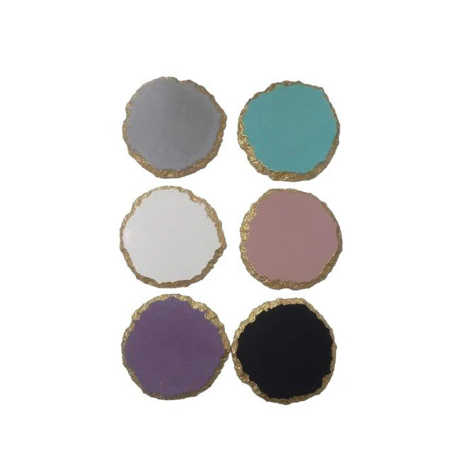 زیرلیوانی طرح عقیق مدل کهربا مجموعه 6 عددی