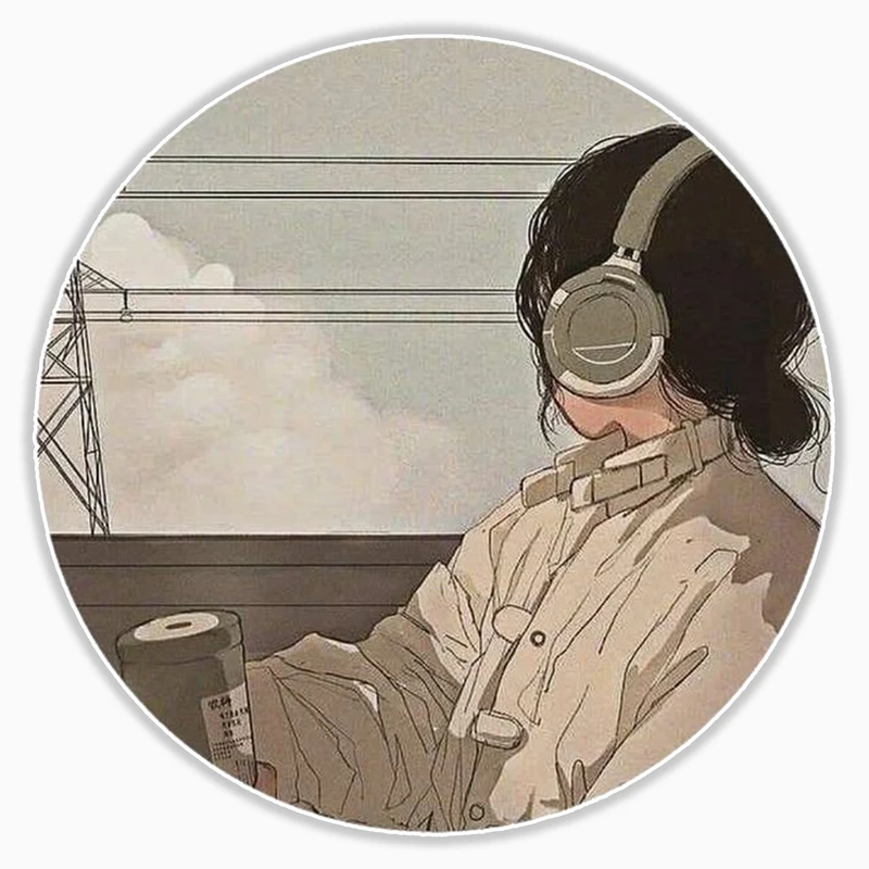 استیکر لپ تاپ و موبایل بووم طرح دختر موودی کد 225