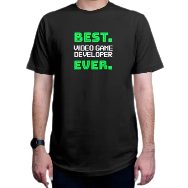 تی شرت آستین کوتاه مردانه مدل برنامه نویسی طرح Best Video Game Developer Ever