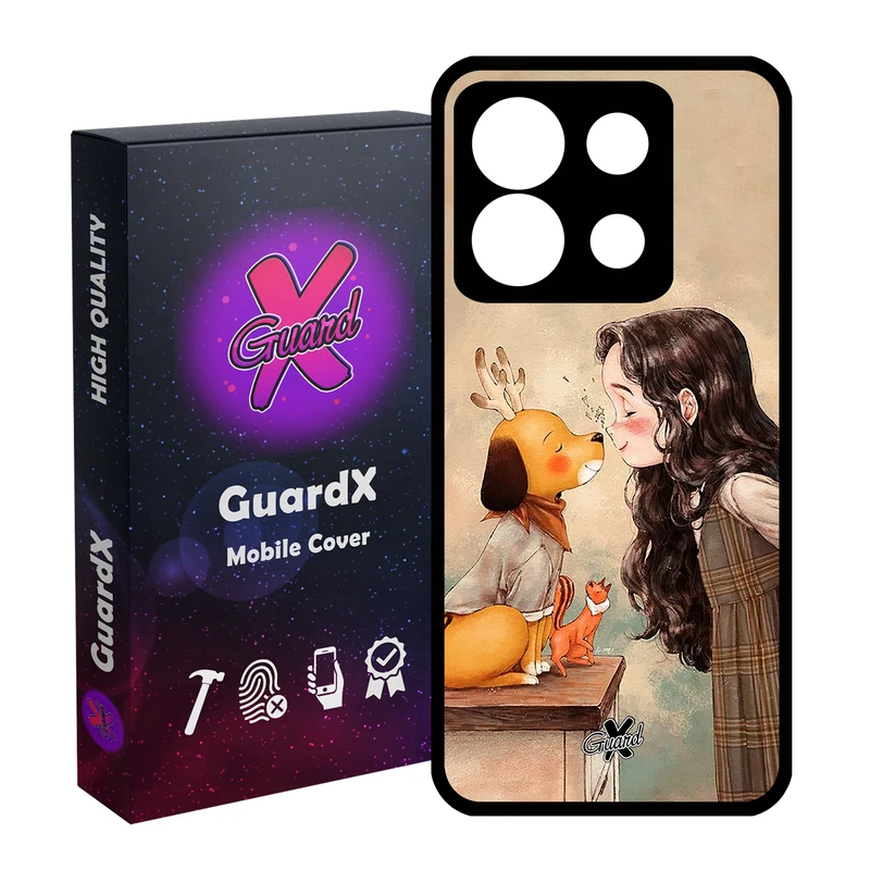 کاور گارد ایکس طرح Girl مدل Glass10323 مناسب برای گوشی موبایل شیائومی Redmi Note 13 5G