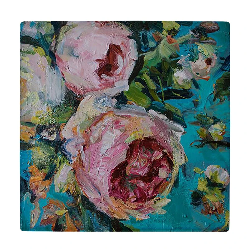 زیر لیوانی  طرح نقاشی گل رز کد    6085178_5076