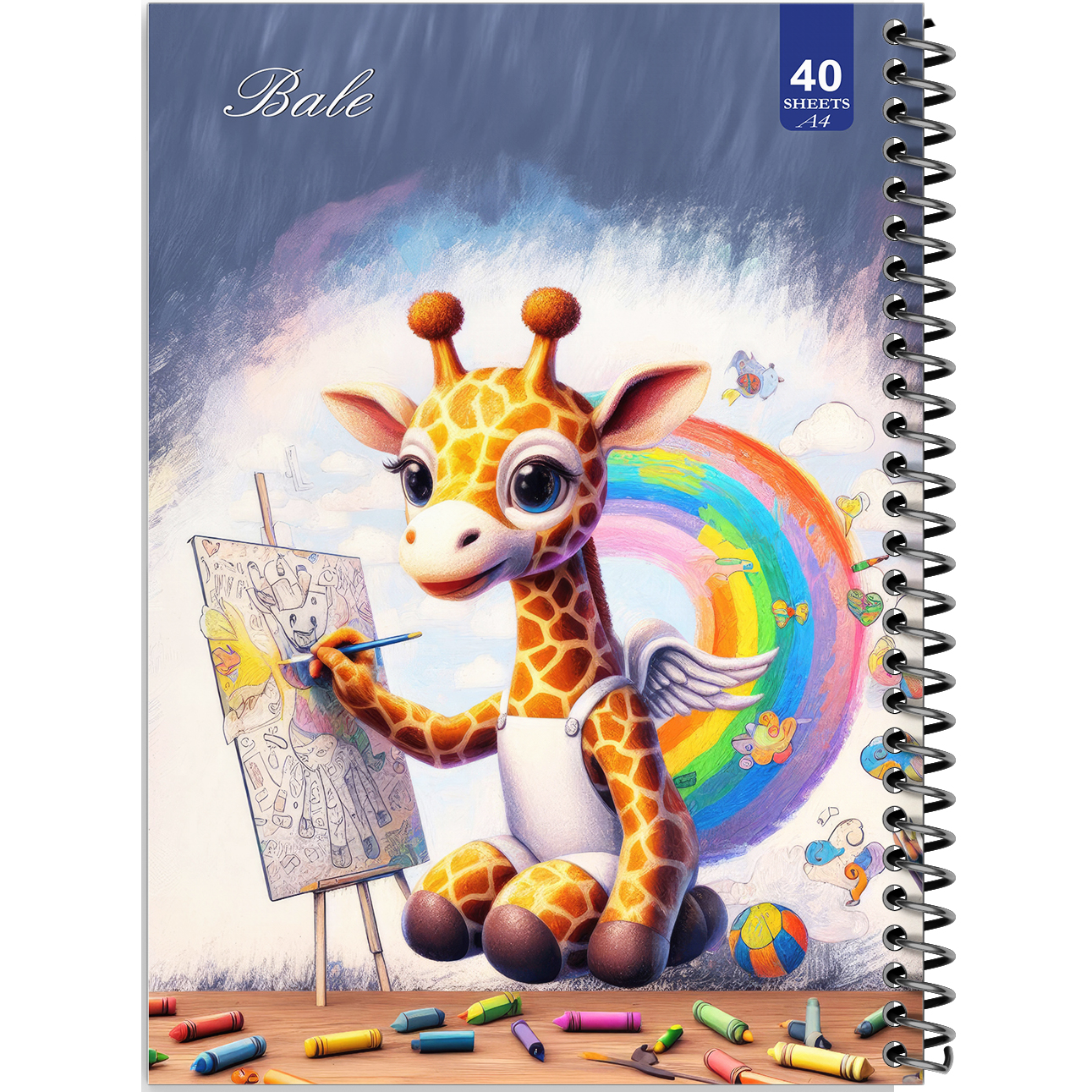 دفتر نقاشی 40 برگ انتشارات بله طرح حیوانات کد A4-K230