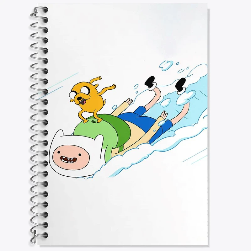 دفتر زبان 50 برگ خندالو مدل دو خط طرح جیک و فین وقت ماجراجویی Adventure Time کد 20812