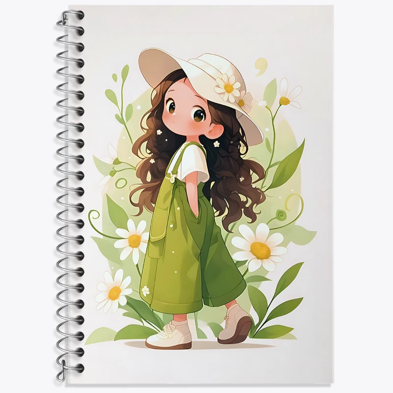 دفتر زبان 50 برگ خندالو مدل سه خط طرح دخترانه کیوت کد N3842