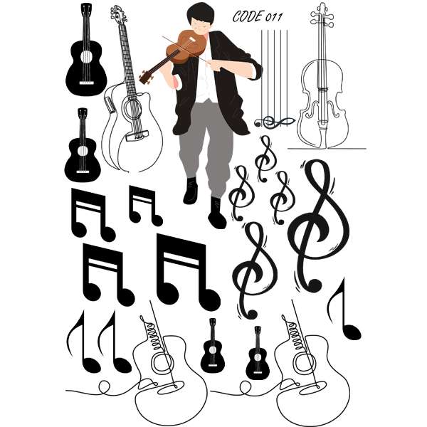  تتو موقت مدل Music کد 011