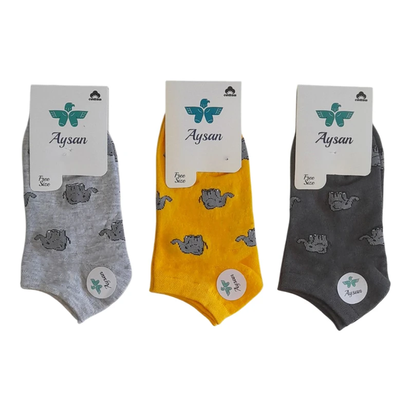 جوراب ساق کوتاه زنانه مدل pa1 بسته 3 عددی