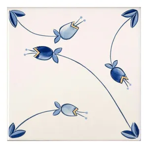 کاشی گلاک مدل سنتی ایرانی طرح گل قدیمی کد TT107