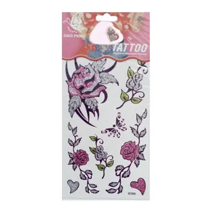 تتوی موقت طرح گل و قلب کد 37