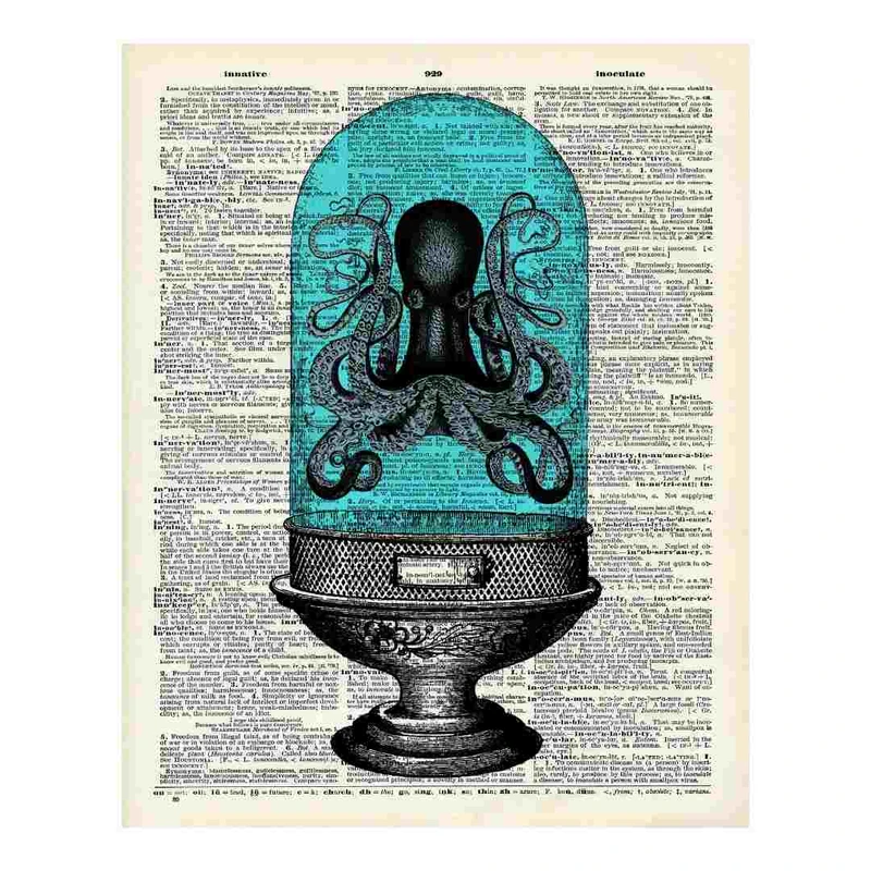 پوستر مدل هنری هیولای هشت‌پا در یک گنبد