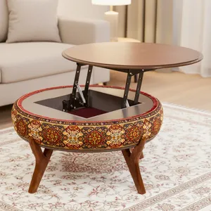 میز جلومبلی گرد مدل نقش طرح ترکمن
