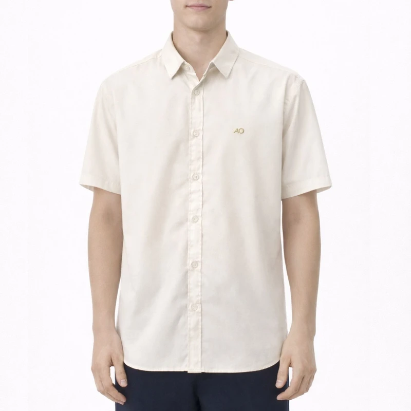 پیراهن آستین کوتاه یقه برگردان مردانه مدل مجلسی