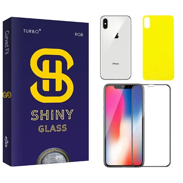 محافظ صفحه نمایش آتوچبو مدل Shiny  مناسب برای گوشی موبایل اپل iPhone x  به همراه محافظ پشت گوشی