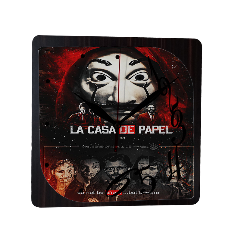 ساعت دیواری طرح سریال  Money Heist خانه کاغذی مدل tn7