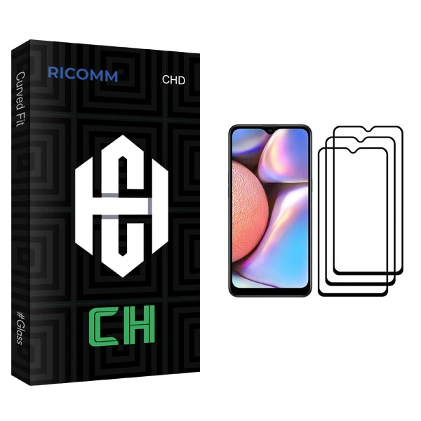 محافظ صفحه نمایش ریکام مدل CH glass مناسب برای گوشی موبایل سامسونگ Galaxy A10s بسته سه عددی