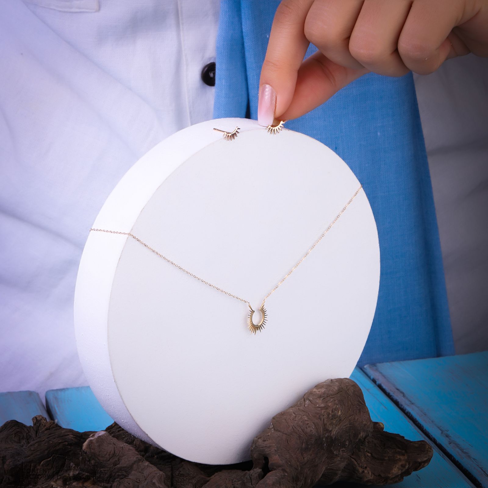 نیم ست طلا 18 عیار زنانه سایا گلد مدل خورشید نیمه ns2 -  - 12