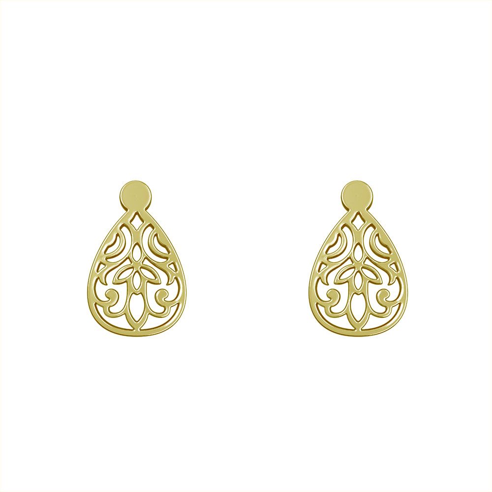 گوشواره طلا 18 عیار زنانه مدوپد مدل اسلیمی کد GA1-15330 -  - 2