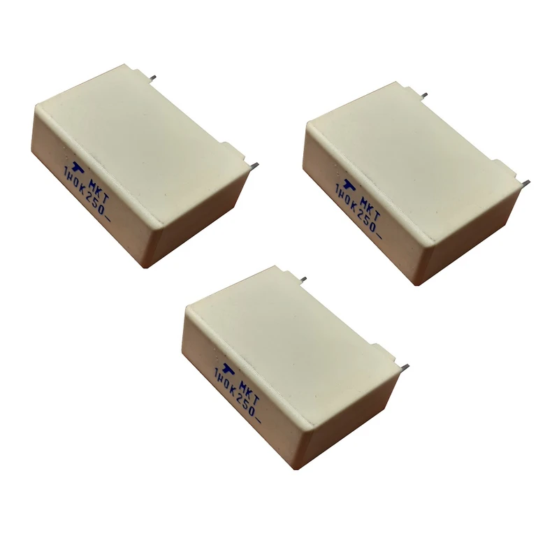 خازن 1 میکروفاراد مدل MKT 1UF 250V بسته 3 عددی