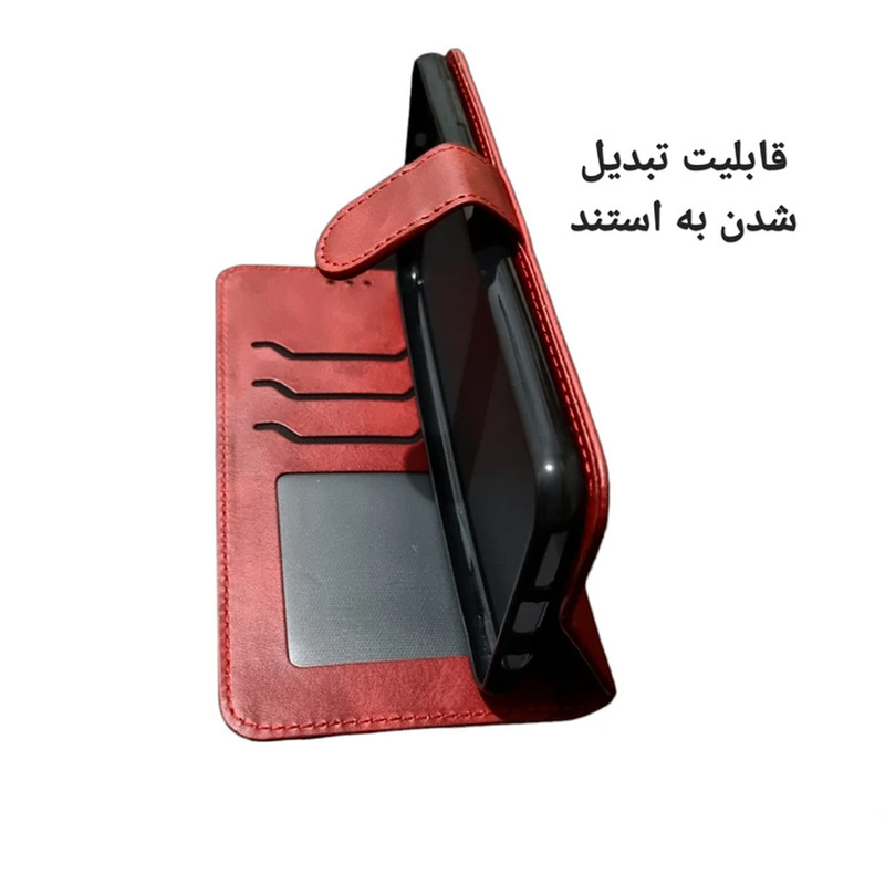 کیف کلاسوری تام قاب مدل چرم لاکچری مناسب برای گوشی موبایل شیائومی Redmi Note 13 Pro 5G به همراه بند آویز
