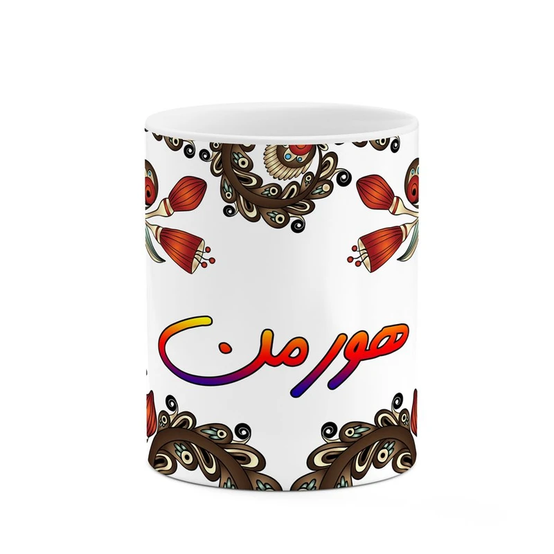 ماگ کاکتی مدل اسم هورمن طرح سنتی گل و بته کد mgh48307