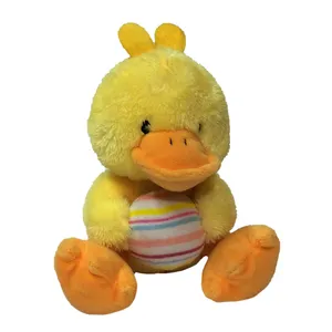 عروسک طرح اردک مدل Easter Duck with Egg کد SZ8/560 ارتفاع 18 سانتی‌متر
