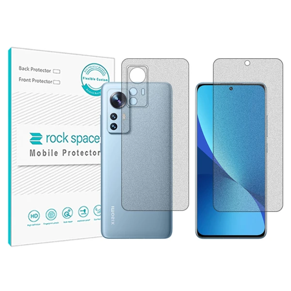محافظ صفحه نمایش مات راک اسپیس مدل HyMTT مناسب برای گوشی موبایل شیائومی 12 به همراه محافظ پشت گوشی
