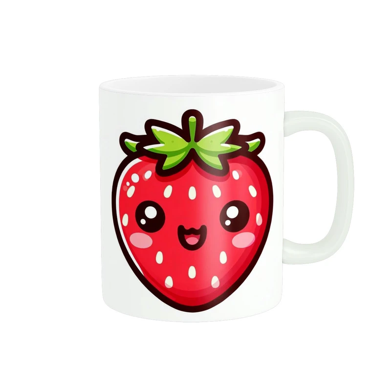 ماگ پاد آفرین مدل طرح توت فرنگی عروسکی پینترستی فانتزی کد 403