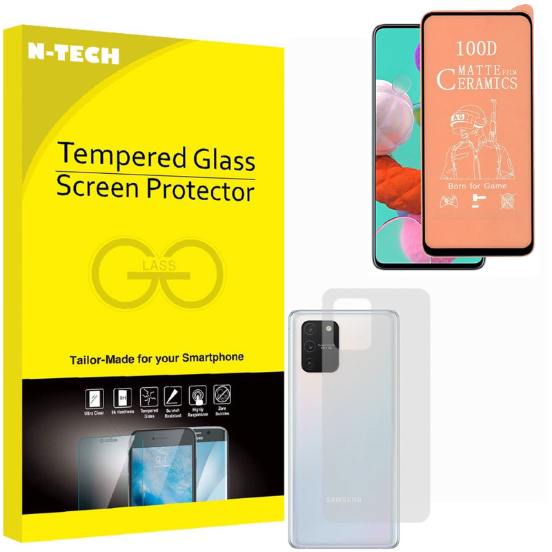  محافظ صفحه نمایش سرامیکی مات انتک مدل CRBKM-01 مناسب برای گوشی موبایل سامسونگ Galaxy S10 Lite به همراه محافظ پشت گوشی 