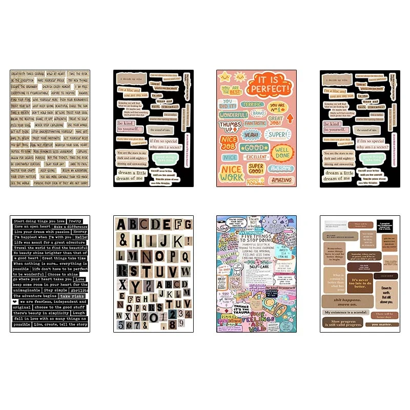 پوستر کارنيکا طرح متون انگلیسی English word کد 26216 مجموعه 8 عددی