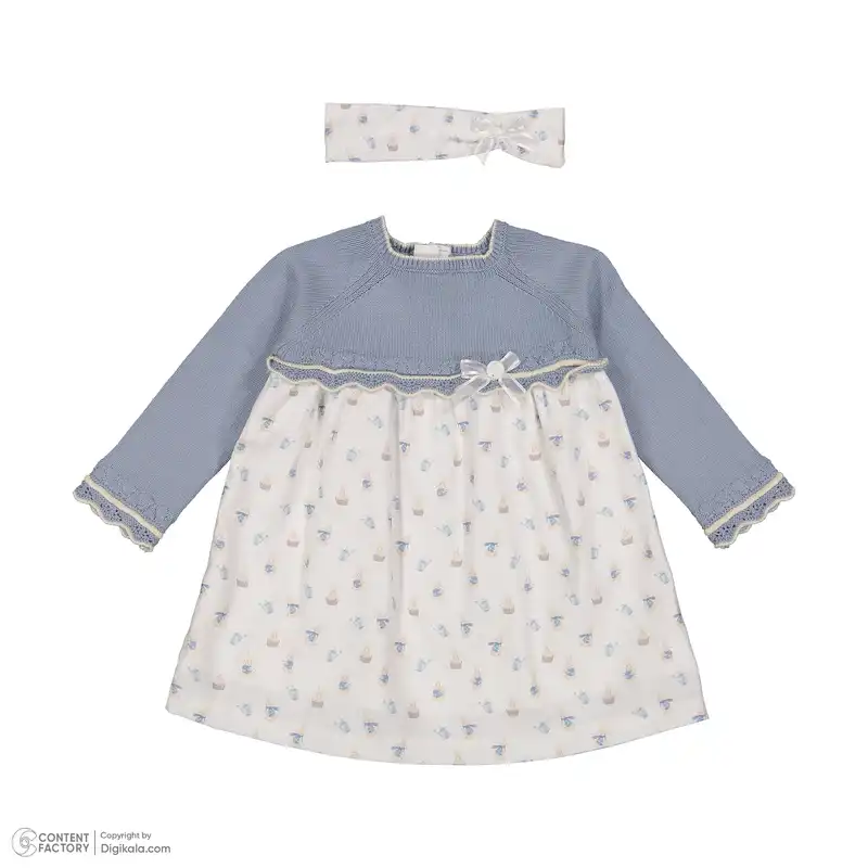 ست پیراهن و هدبند نوزادی دخترانه ایندیگو مدل 231661