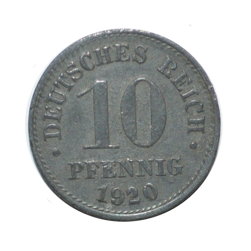 سکه تزیینی طرح کشور آلمان رایش مدل 10 فینینگ 1920 میلادی 