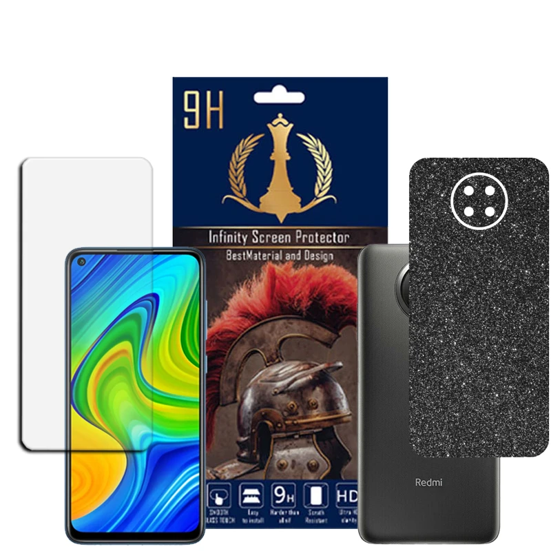 برچسب پوششی اینفینیتی مدل PRO MAX مناسب برای گوشی موبایل شیائومی REDMI NOTE 9 5G به همراه محافظ صفحه نمایش