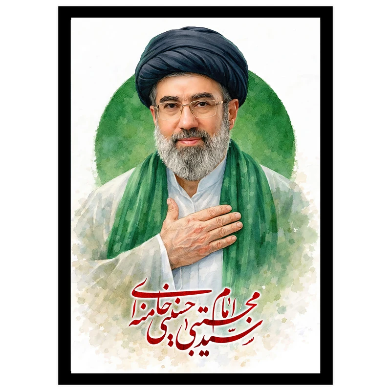 تابلو بکلیت طرح رهبری امام سید مجتبی خامنه ای مدل DY1202 فریم مشکی