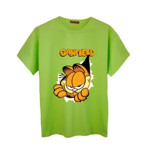 تی شرت آستین کوتاه زنانه مدل گارفیلد رنگ فسفری 