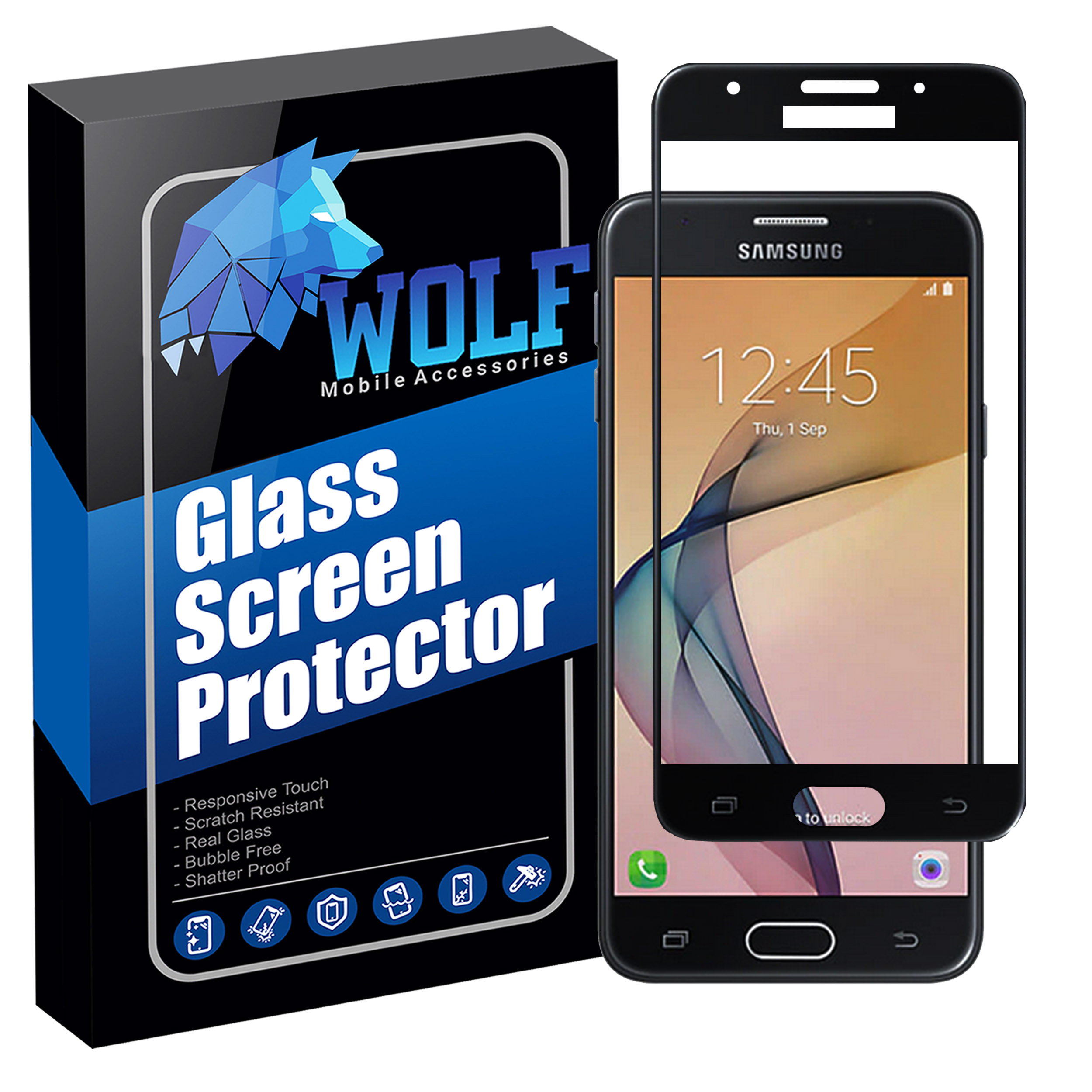 محافظ صفحه نمایش ولف مدل FC-B مناسب برای گوشی موبایل سامسونگ Galaxy J5 Prime