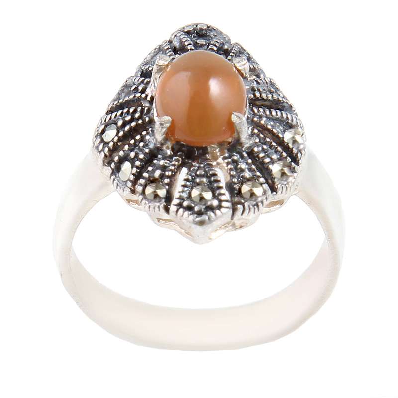 انگشتر نقره زنانه بازرگانی میلادی مدل عقیق جواهری نگین مارکازیت کد AW_530 انگشتر نقره زنانه بازرگانی میلادی مدل عقیق جواهری نگین مارکازیت کد AW_530