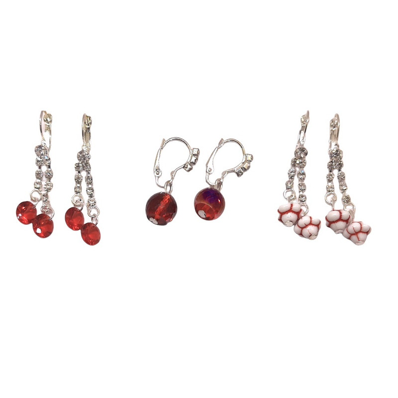 گوشواره دخترانه مدل KRT کد 11 مجموعه 3 عددی