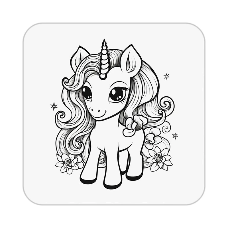 زیر لیوانی کاکتی طرح اسب تک شاخ و یونیکورن مدل mp31271