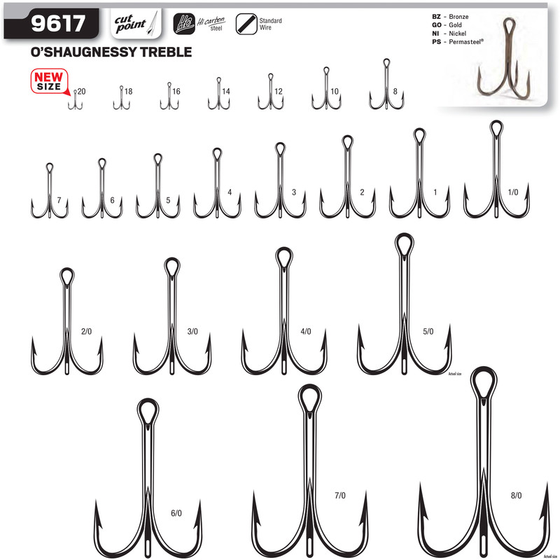 قلاب ماهیگیری وی ام سی کد 9617 سایز Ni 5.0 بسته 3 عددی