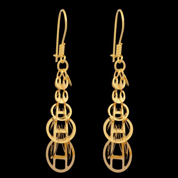 گوشواره طلا 18 عیار زنانه طلای مستجابی مدل لیزر کات کد 03