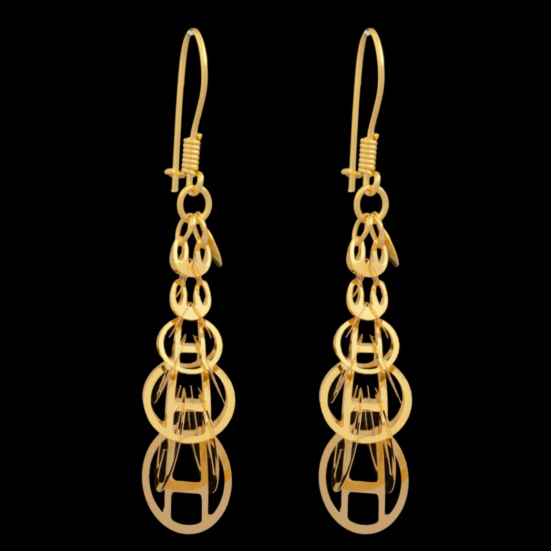 گوشواره طلا 18 عیار زنانه طلای مستجابی مدل لیزر کات کد 03