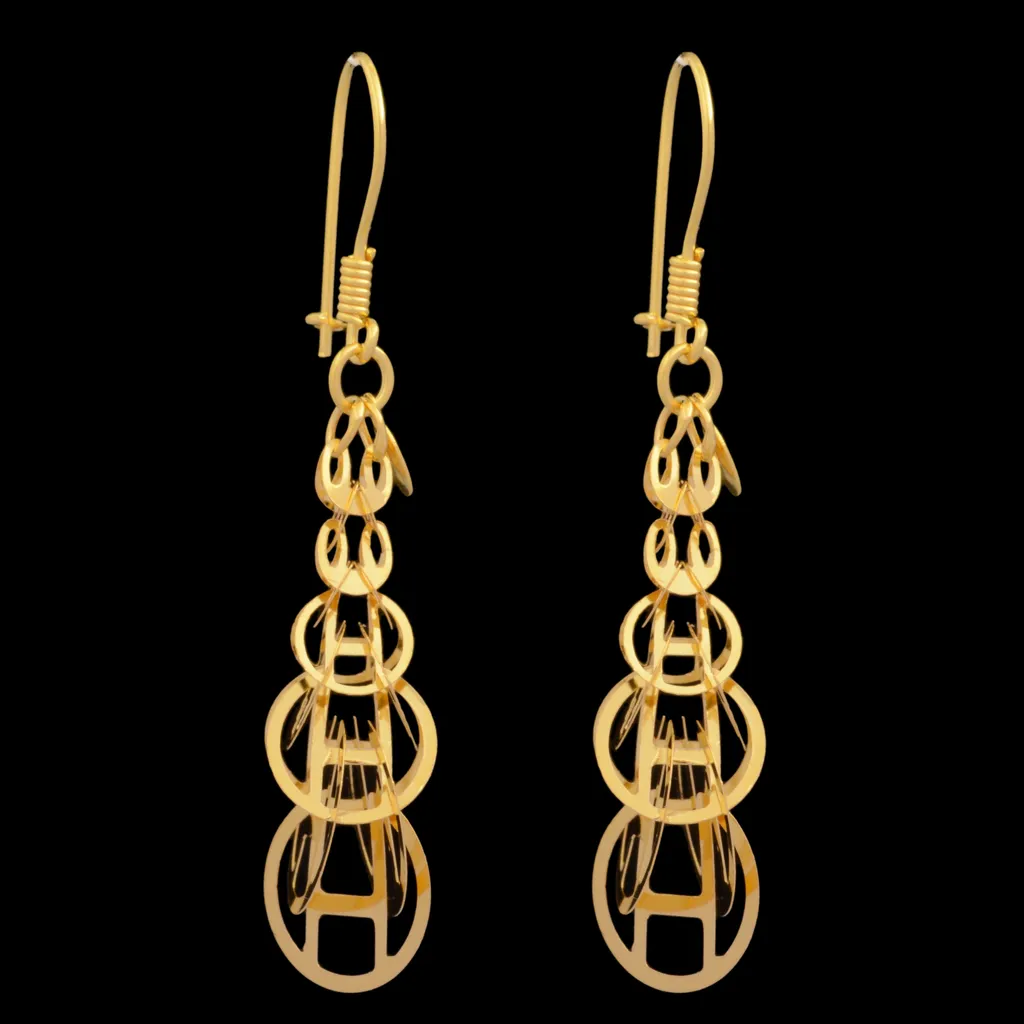 گوشواره طلا 18 عیار زنانه طلای مستجابی مدل لیزر کات کد 03