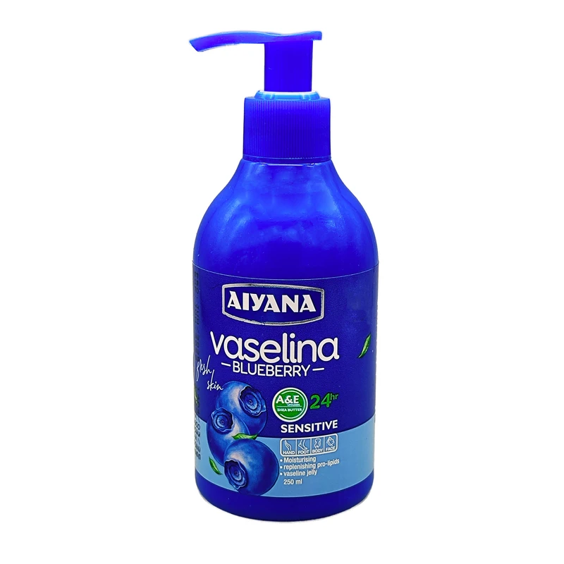 وازلین  بدن آیانا مدل بلوبری مناسب انواع پوست حجم 250 میلی لیتر