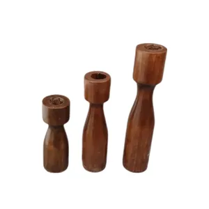 شمعدان چوبی مدل خراطی بسته 3 عددی